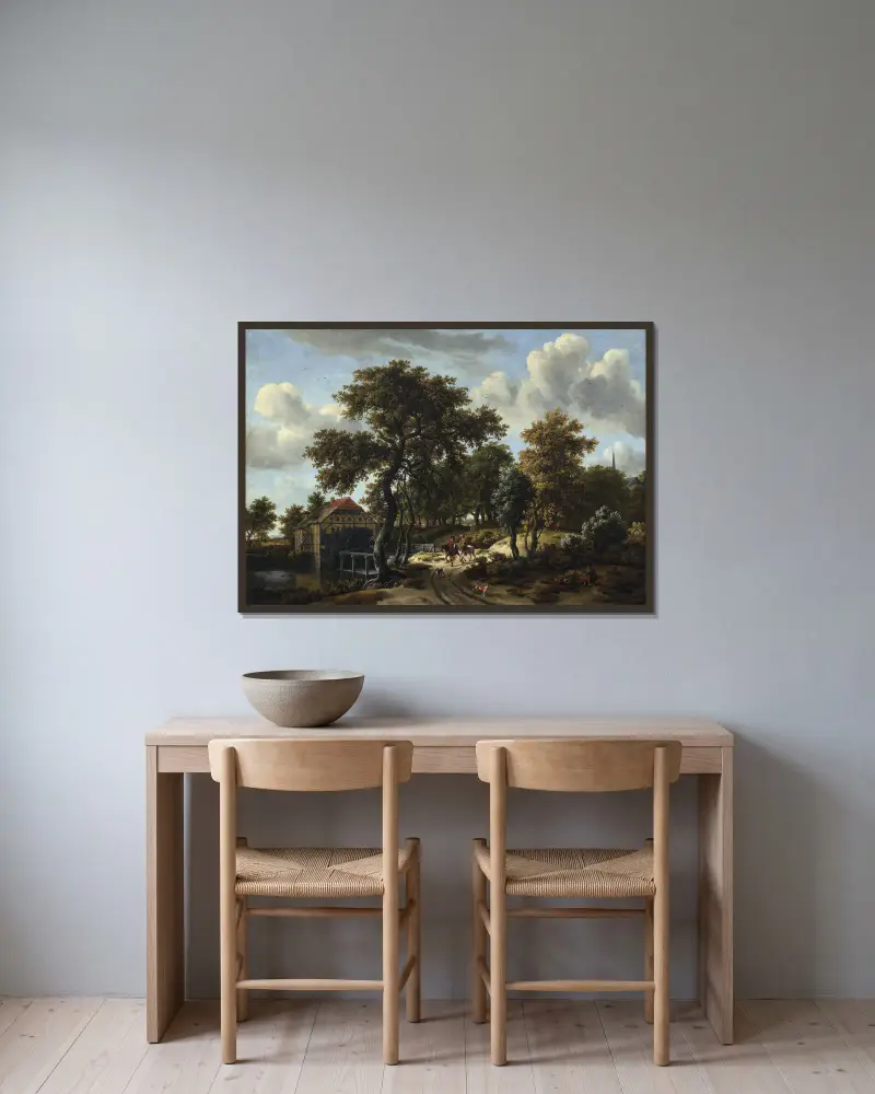 Podróżni, Meindert Hobbema w ramie na ścianie