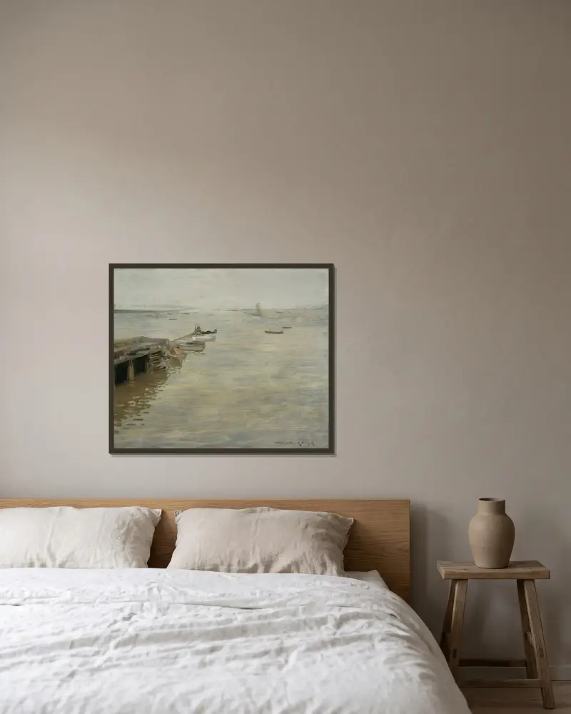 Ein grauer Tag von William Merritt Chase gerahmt an einer Wand
