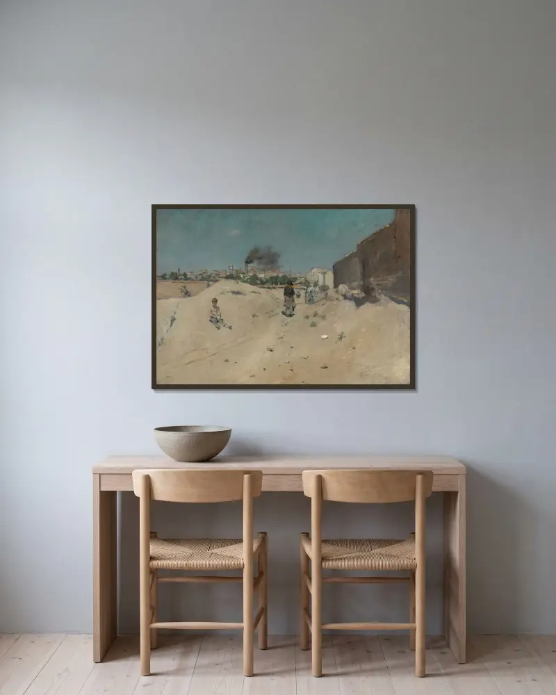 Madrids utkanter av William Merritt Chase inramad på en vägg