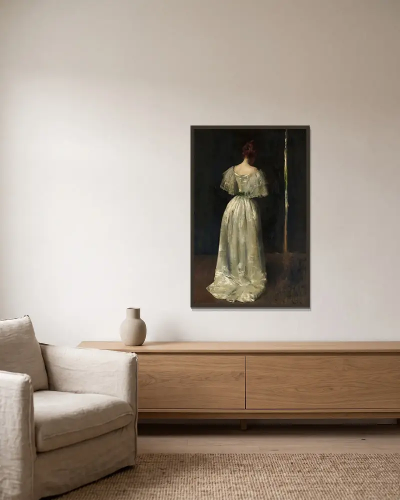Dame des 17. Jahrhunderts von William Merritt Chase gerahmt an einer Wand
