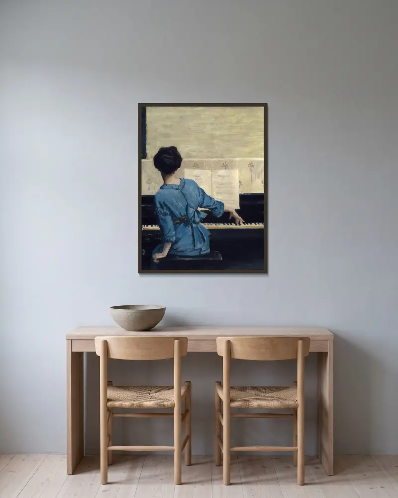 Die Grundnote von William Merritt Chase gerahmt an einer Wand