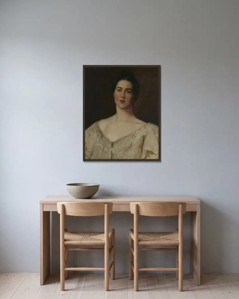 Das stattliche Modell von William Merritt Chase gerahmt an einer Wand