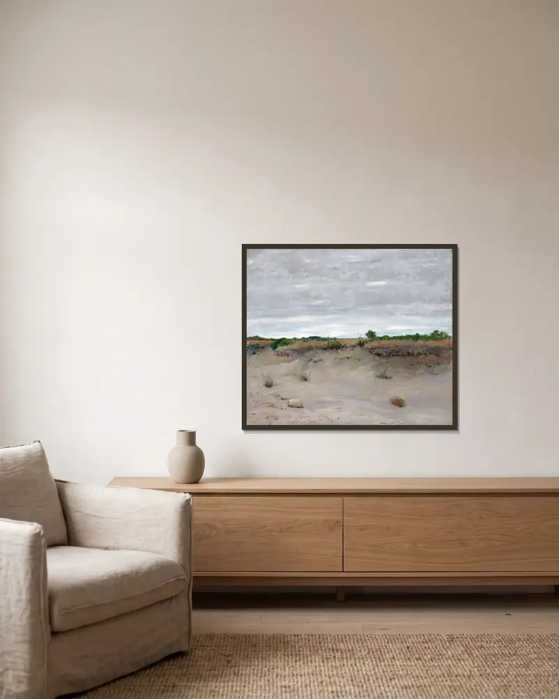 Wind-Swept Sands von William Merritt Chase gerahmt an einer Wand