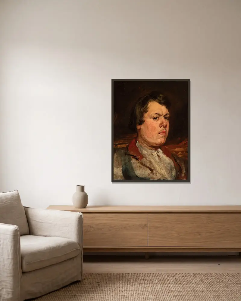 Nádeník, portrétní studie, Piotr Michałowski v rámu na stěně