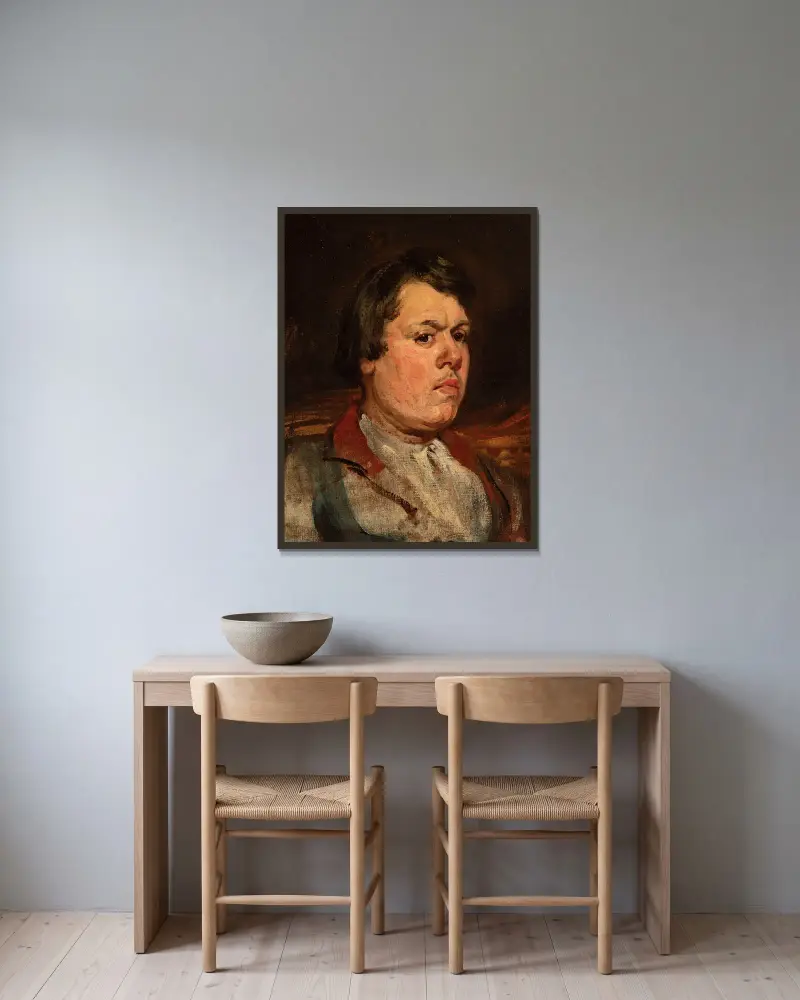 Nádeník, portrétní studie, Piotr Michałowski v rámu na stěně