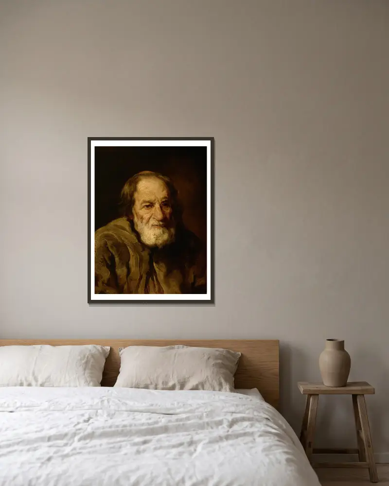 Study of an Old Peasant av Piotr Michałowski inramad på en vägg