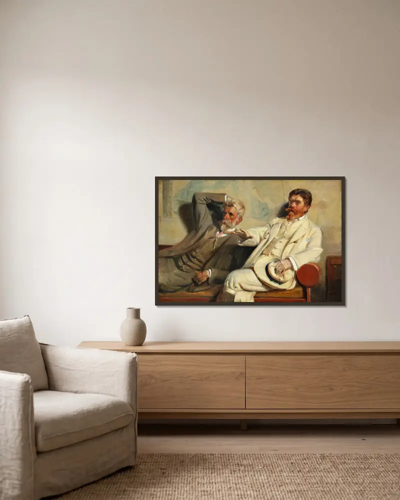 Výtvarní kritici. Studie, Michael Ancher v rámu na stěně
