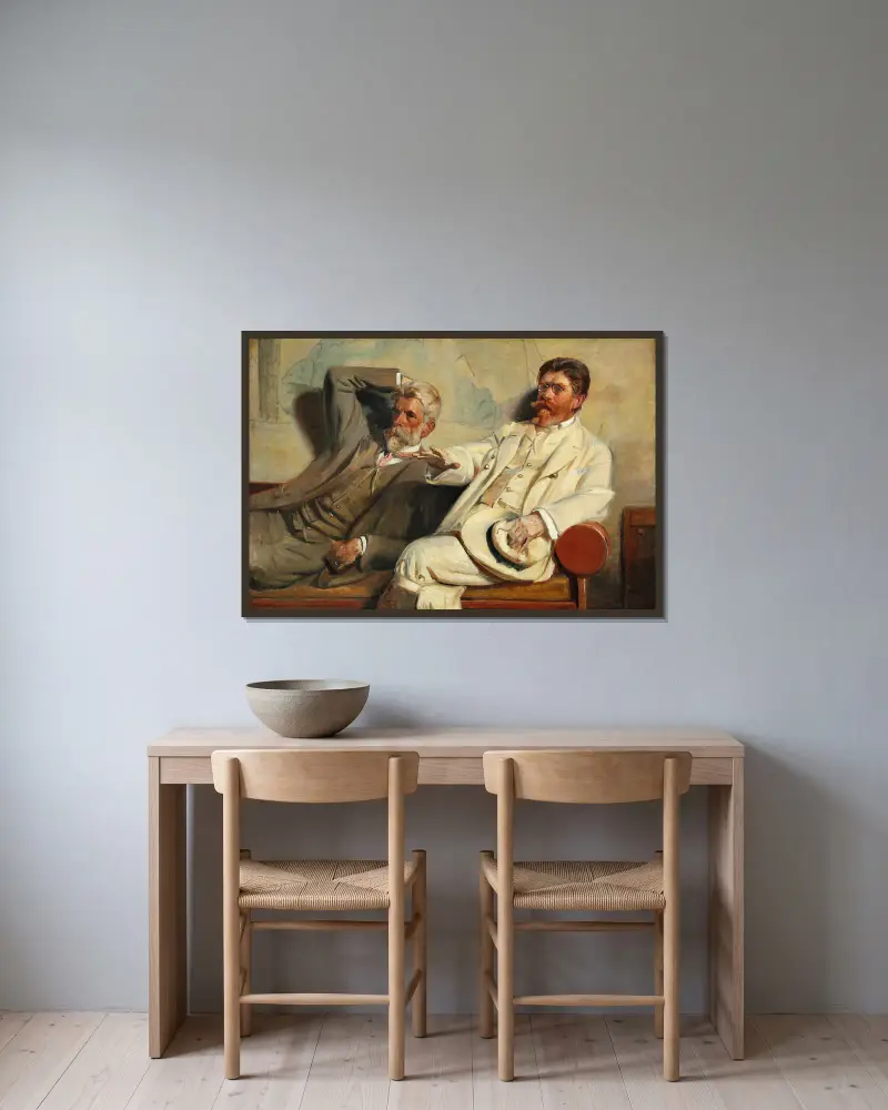Výtvarní kritici. Studie, Michael Ancher v rámu na stěně