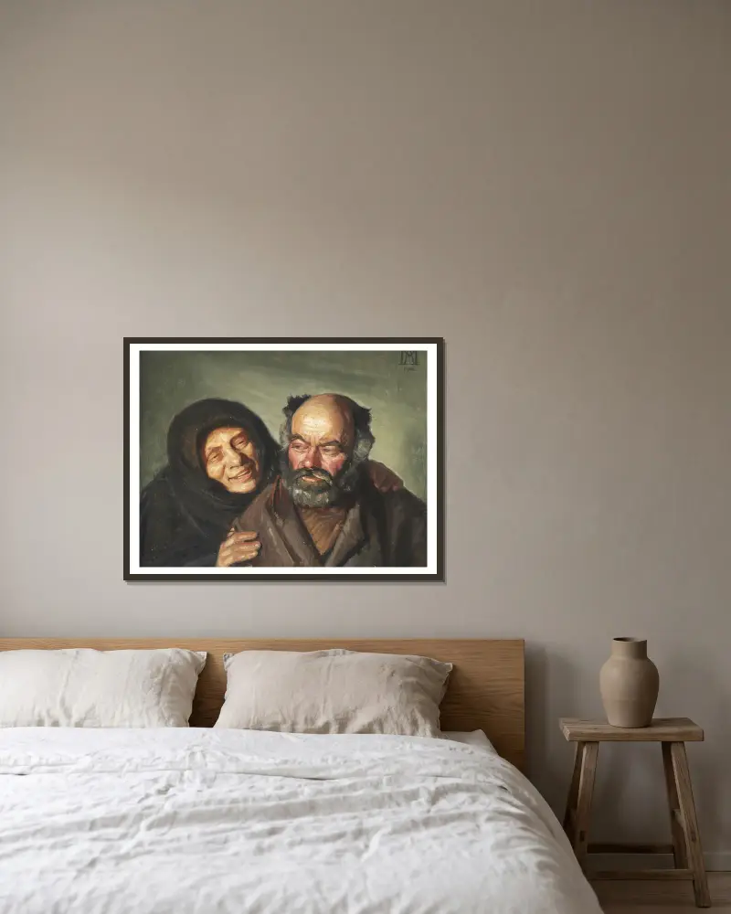 Bonatzi og glade Elsie av Michael Ancher inramad på en vägg