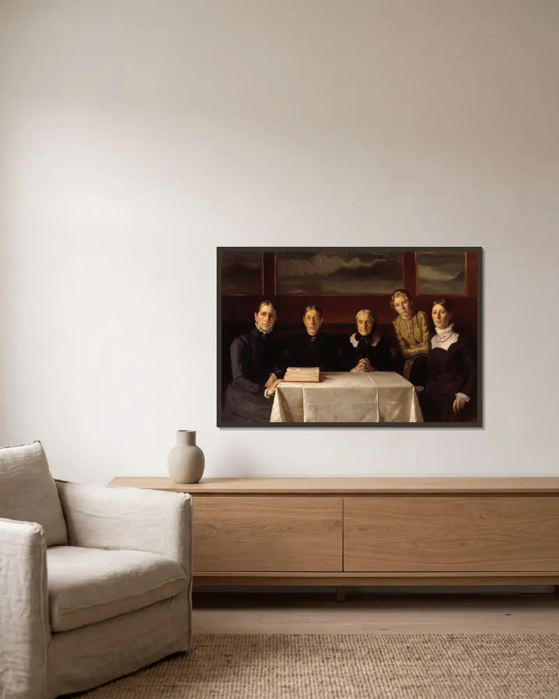 Boží hod vánoční 1900, Michael Ancher v rámu na stěně