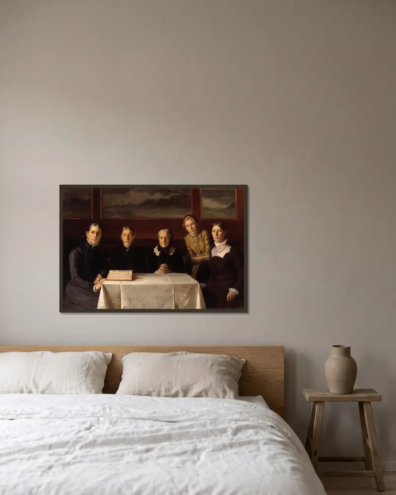 Boží hod vánoční 1900, Michael Ancher v rámu na stěně