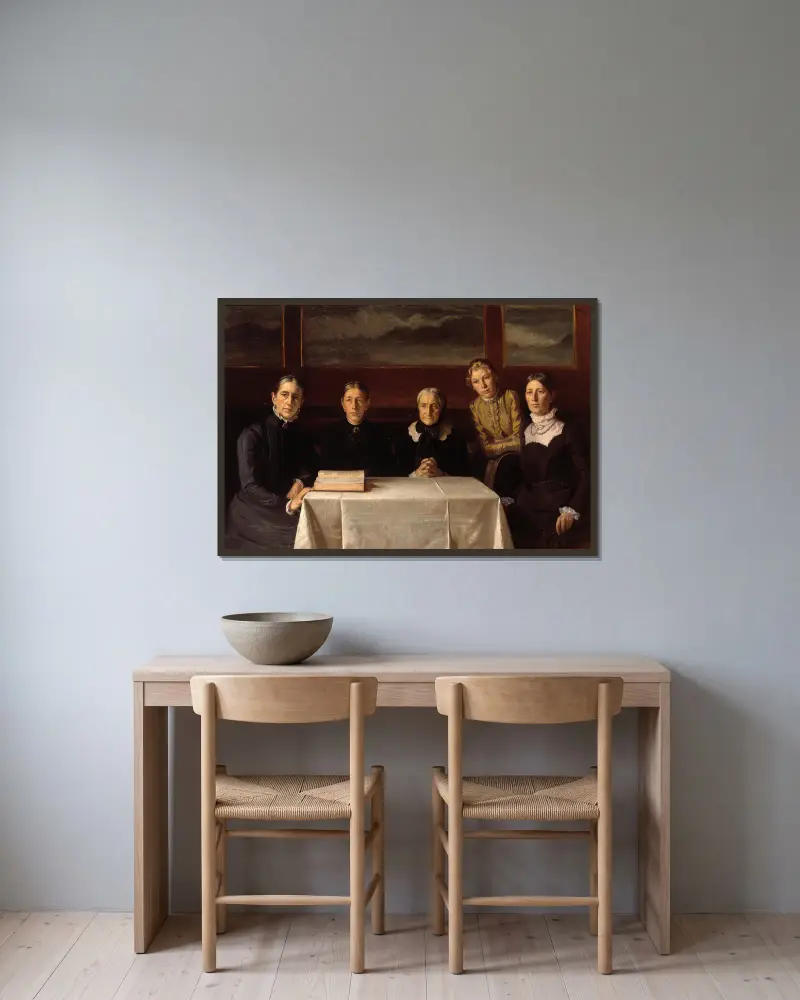 Boží hod vánoční 1900, Michael Ancher v rámu na stěně
