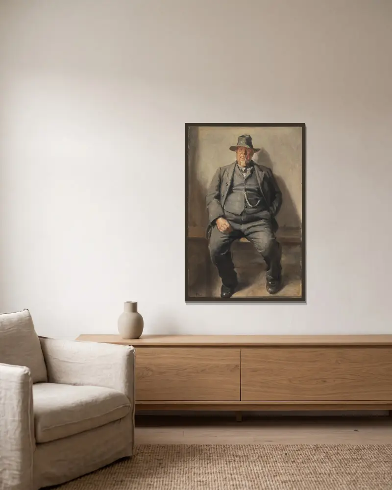 Ein Fischer aus Bornholm von Michael Ancher gerahmt an einer Wand