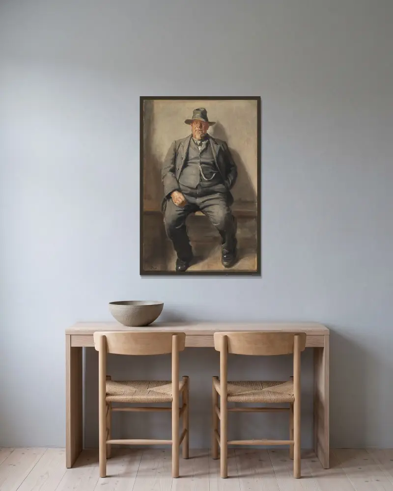 Ein Fischer aus Bornholm von Michael Ancher gerahmt an einer Wand