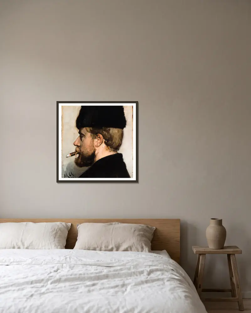 Jens Vige von Michael Ancher gerahmt an einer Wand