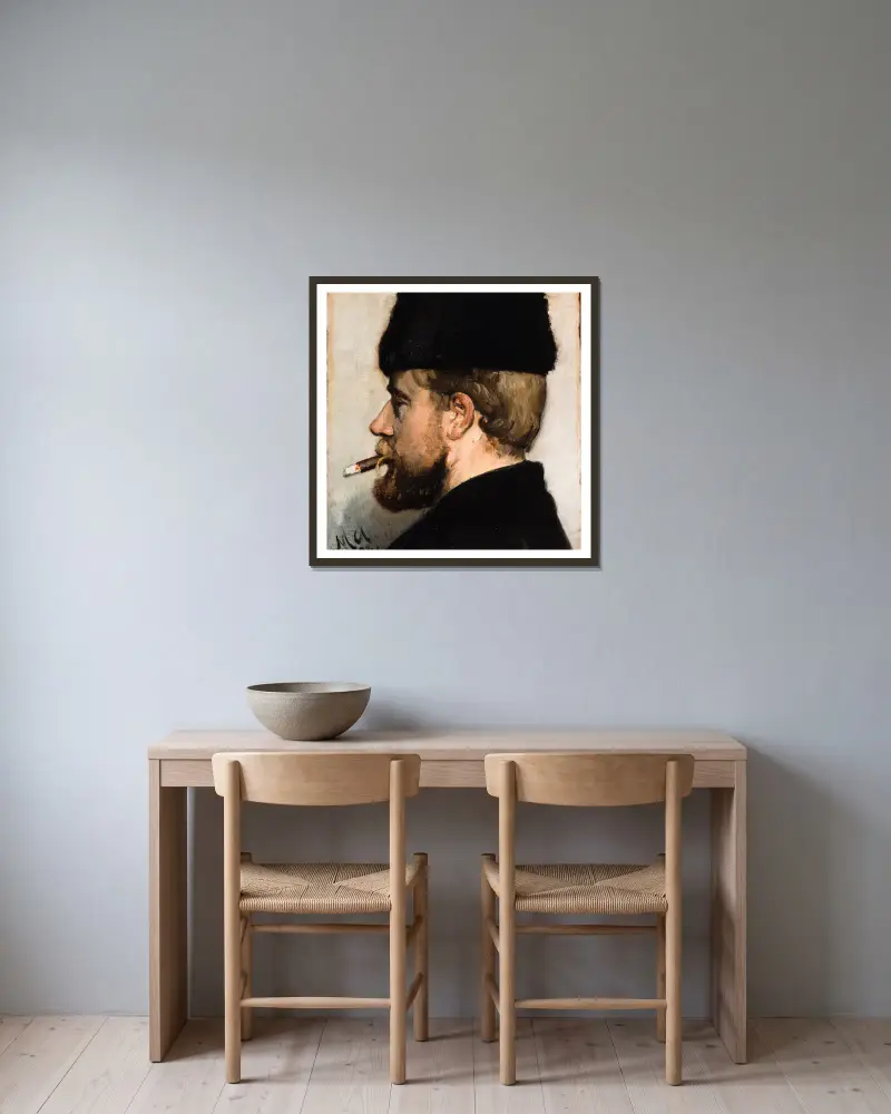 Jens Vige von Michael Ancher gerahmt an einer Wand
