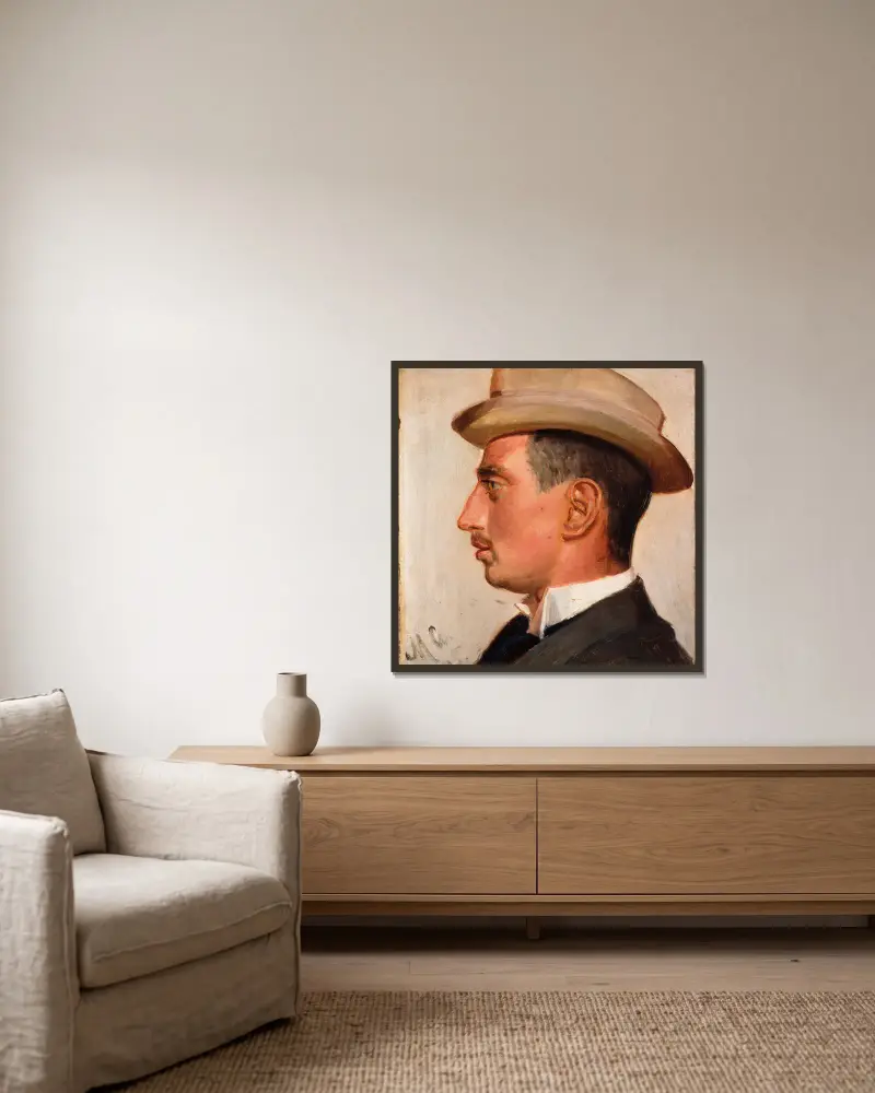 Prince Christian of Denmark av Michael Ancher inramad på en vägg
