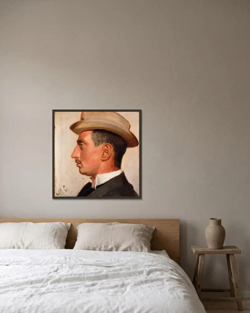 Prince Christian of Denmark av Michael Ancher inramad på en vägg