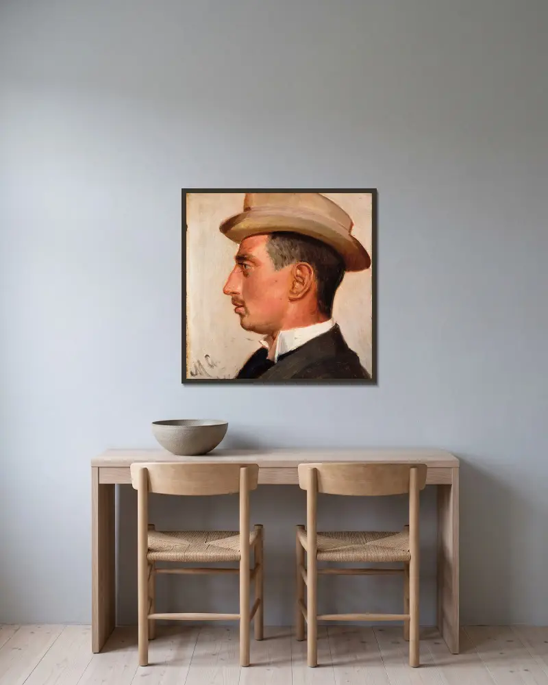 Prince Christian of Denmark av Michael Ancher inramad på en vägg