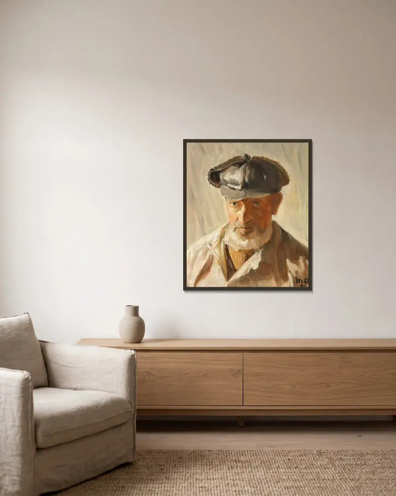 Skawbo mit Kasket von Michael Ancher gerahmt an einer Wand