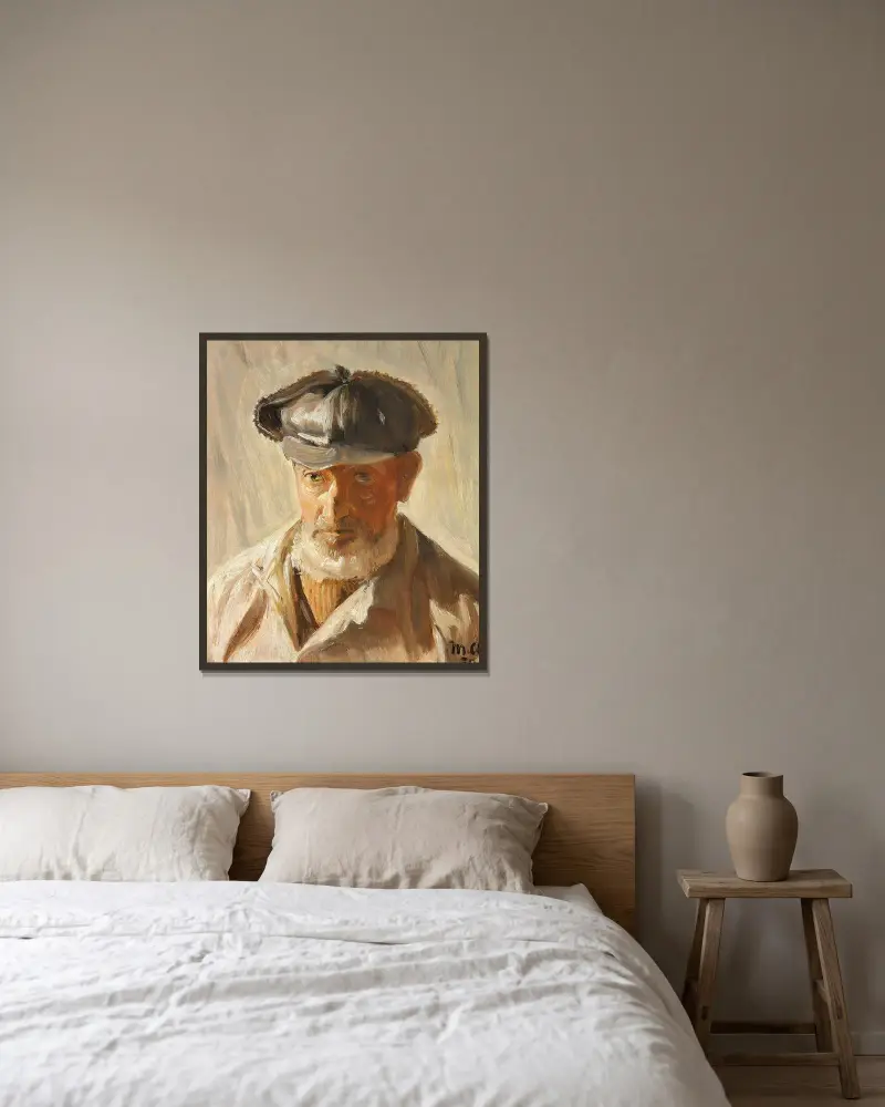 Skawbo mit Kasket von Michael Ancher gerahmt an einer Wand