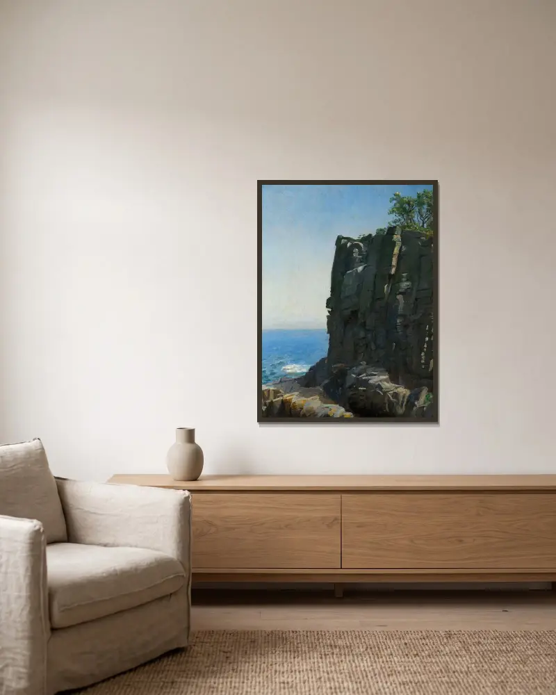 Útesové útesy u Rø, Michael Ancher v rámu na stěně