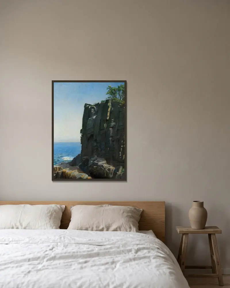 Útesové útesy u Rø, Michael Ancher v rámu na stěně