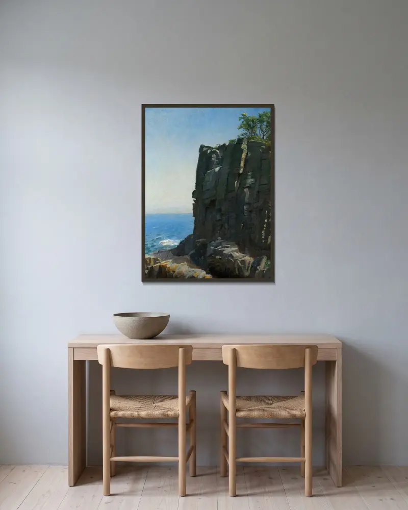 Útesové útesy u Rø, Michael Ancher v rámu na stěně
