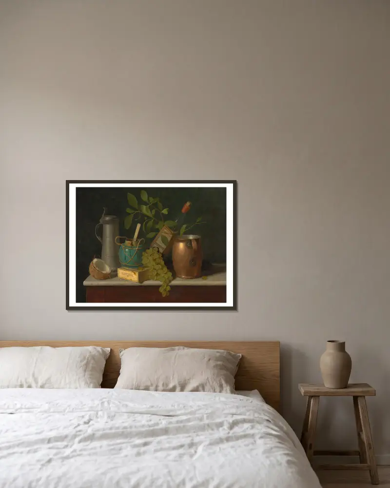 Just Dessert von William Michael Harnett gerahmt an einer Wand