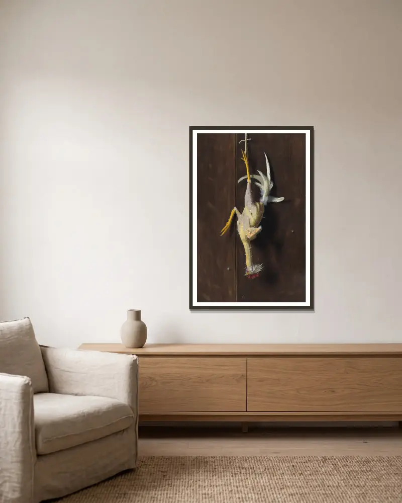 Plockad ren von William Michael Harnett gerahmt an einer Wand