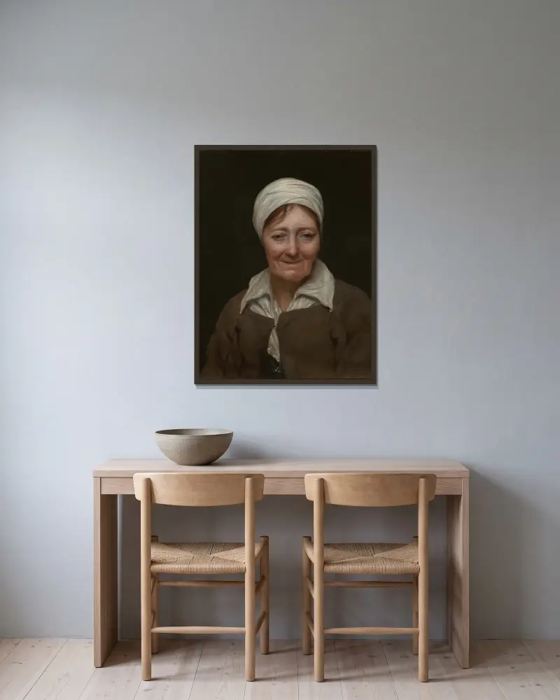 Head of a Woman av Michael Sweerts inramad på en vägg