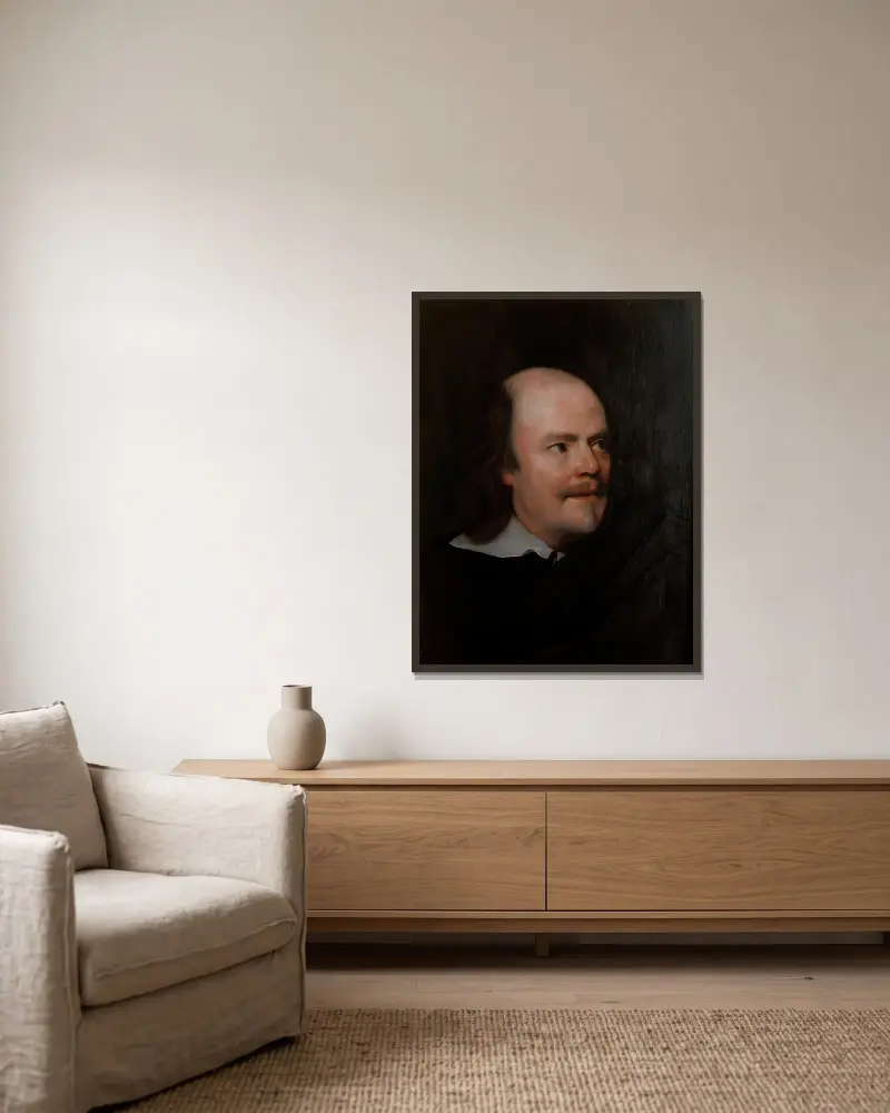 Portrait of a Man av Michael Sweerts inramad på en vägg