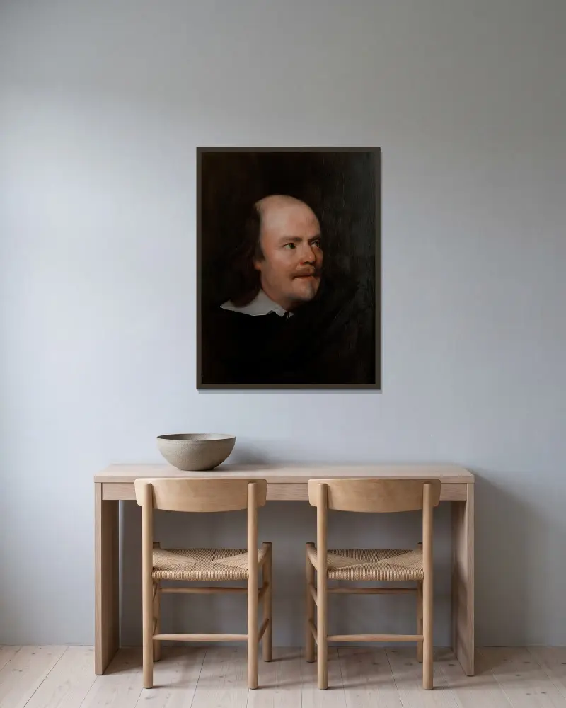 Portrait of a Man av Michael Sweerts inramad på en vägg