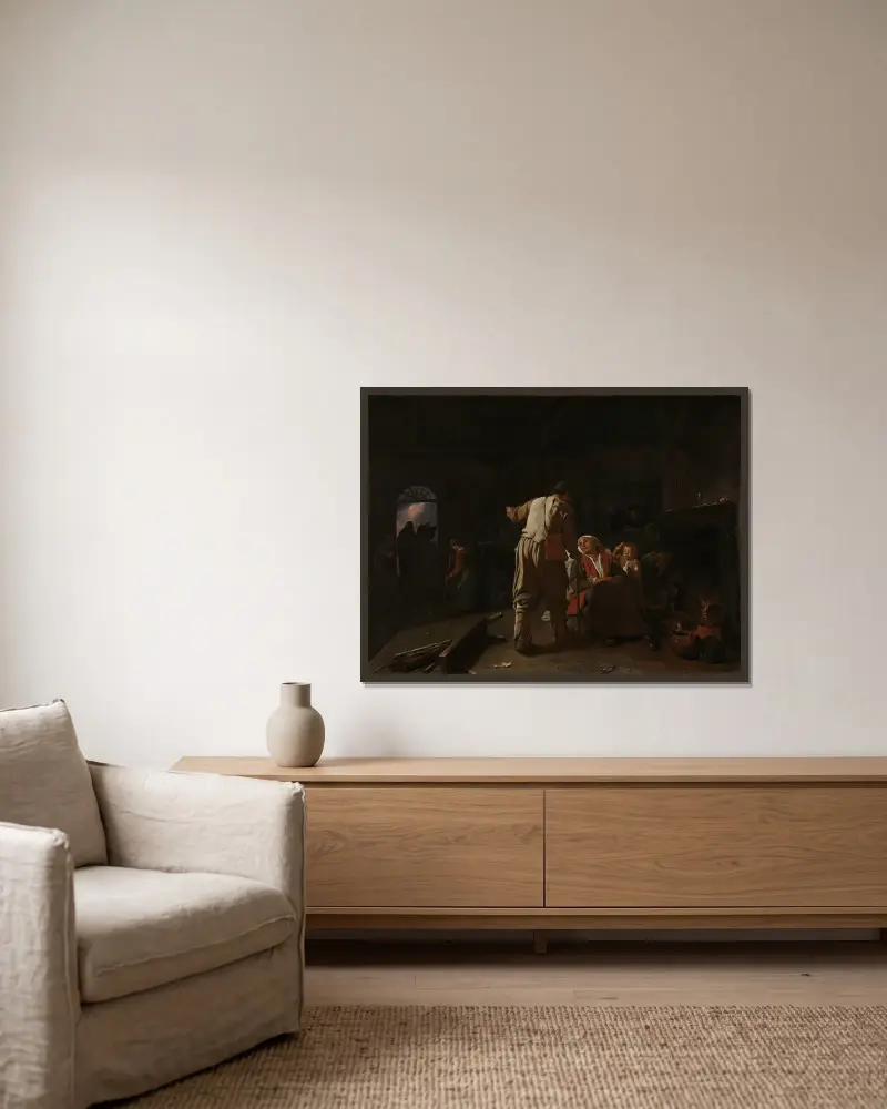 Navštívení nemocných, Michael Sweerts v rámu na stěně