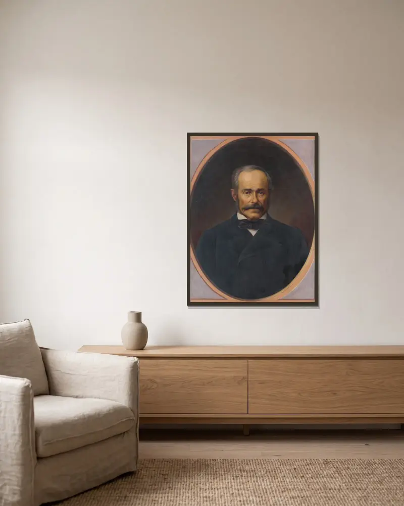 Portrait of a Gentleman av Peter Michal Bohúň inramad på en vägg