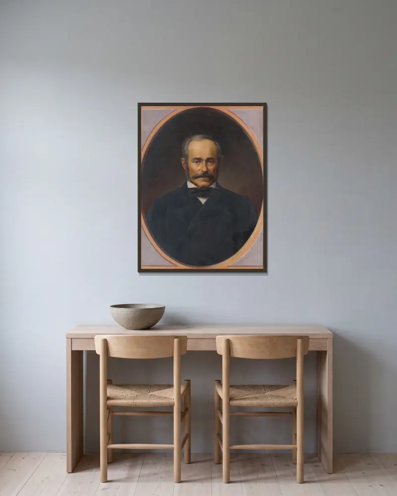 Portrait of a Gentleman av Peter Michal Bohúň inramad på en vägg