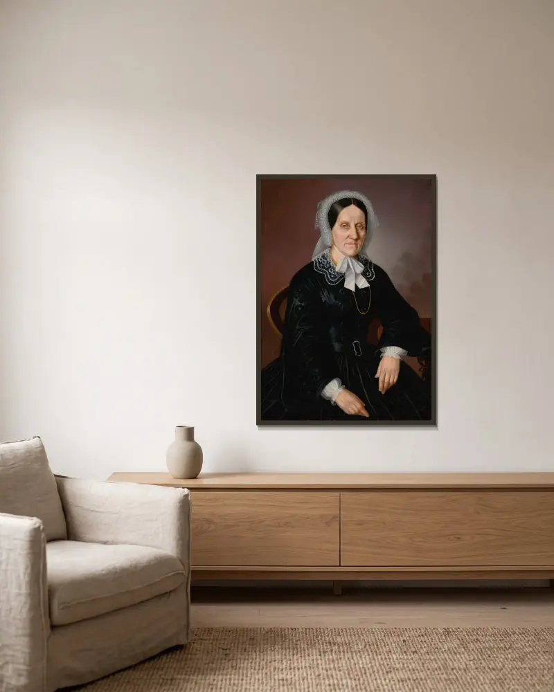 Bildnis einer alten Dame von Peter Michal Bohúň gerahmt an einer Wand