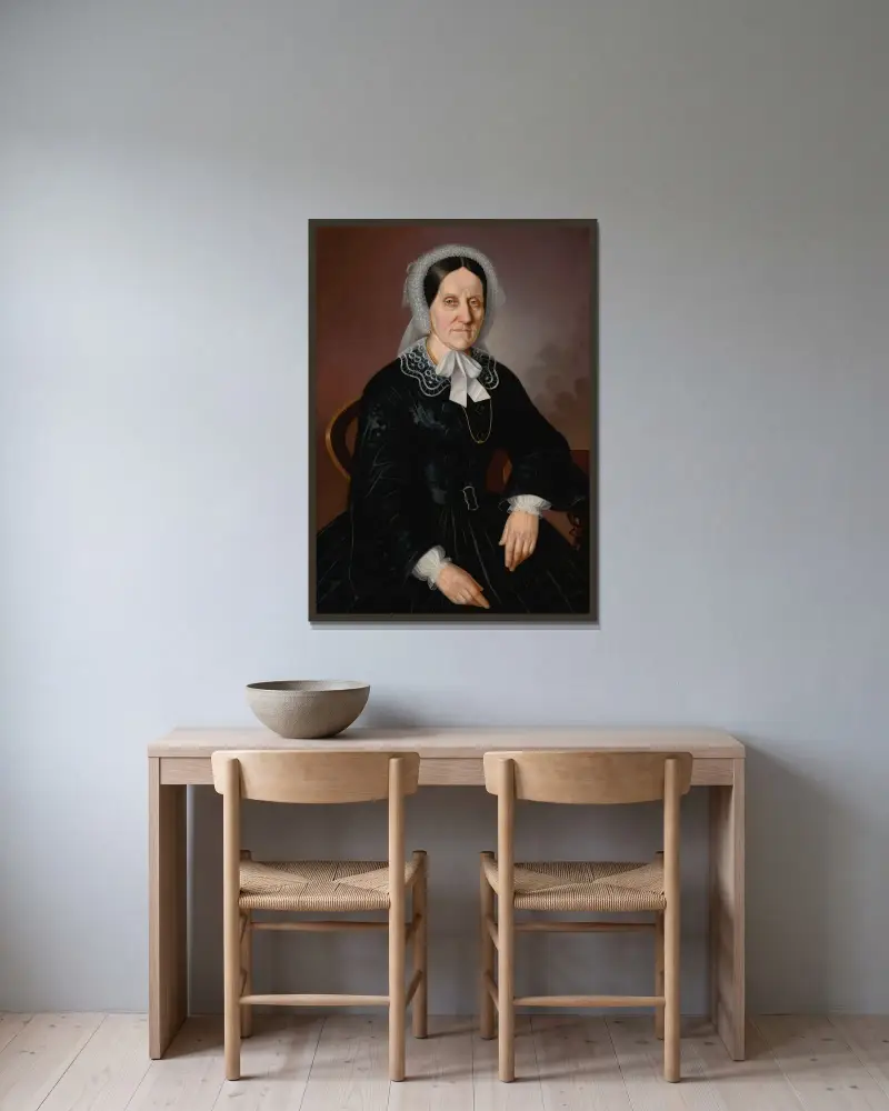 Bildnis einer alten Dame von Peter Michal Bohúň gerahmt an einer Wand