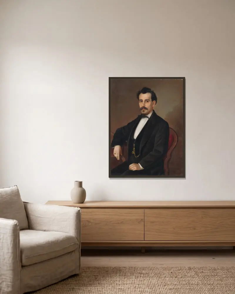Portrait of Gervay av Peter Michal Bohúň inramad på en vägg