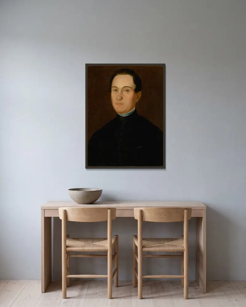 Portrait of Hammerschmidt av Peter Michal Bohúň inramad på en vägg