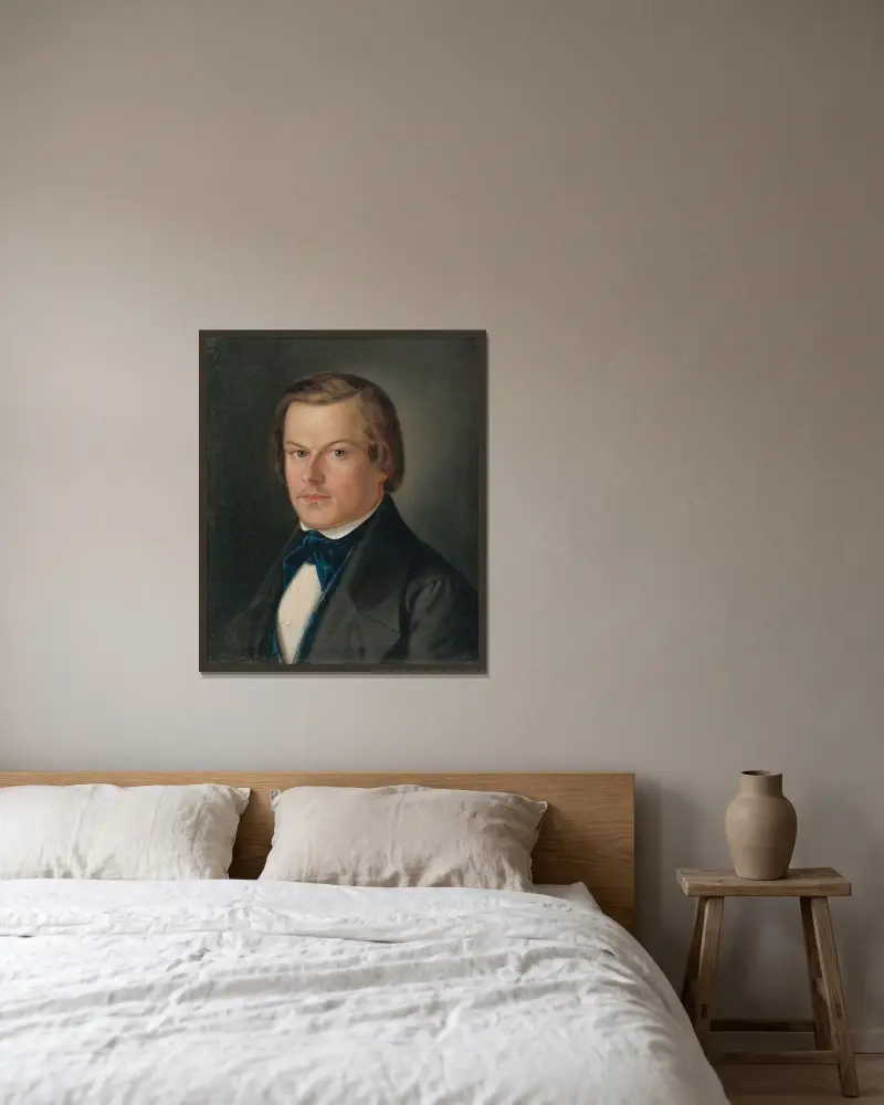 Porträt von Jakub Grajchman von Peter Michal Bohúň gerahmt an einer Wand
