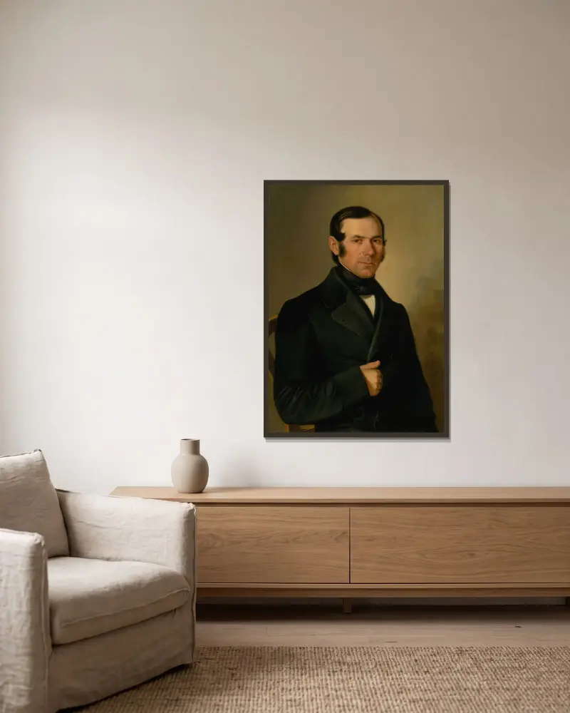 Porträt von Juraj Šipka, einem majestätischen Lehrer von Peter Michal Bohúň gerahmt an einer Wand