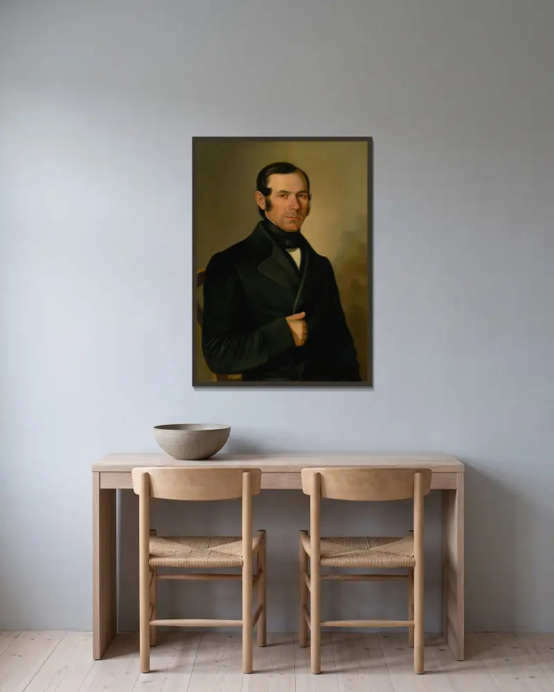 Porträt von Juraj Šipka, einem majestätischen Lehrer von Peter Michal Bohúň gerahmt an einer Wand