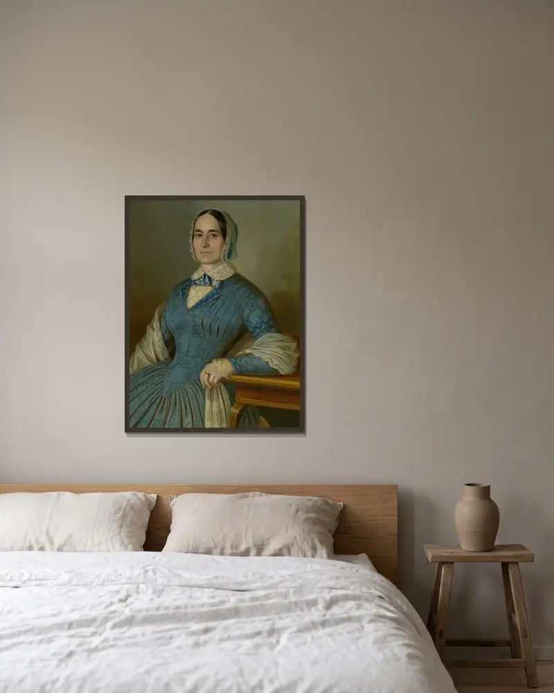 Portrait of Mrs. Dávid av Peter Michal Bohúň inramad på en vägg