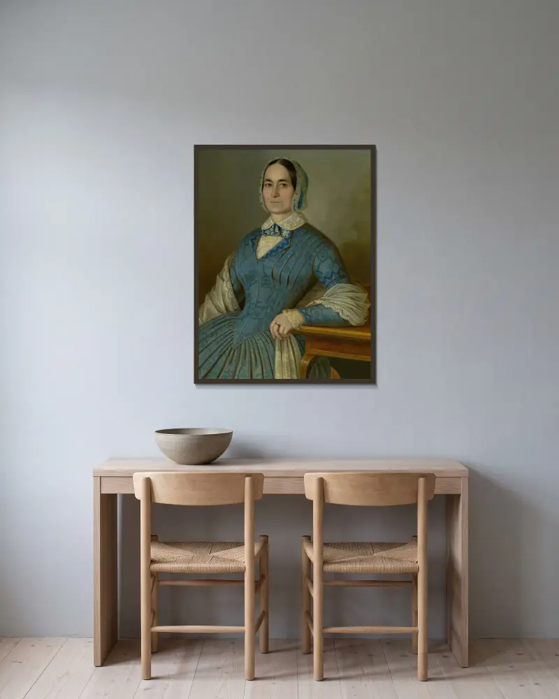 Portrait of Mrs. Dávid av Peter Michal Bohúň inramad på en vägg