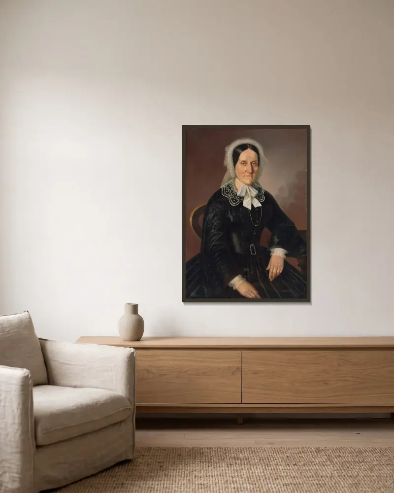 Portret pani Kornélii Schulzovej, Peter Michal Bohúň w ramie na ścianie