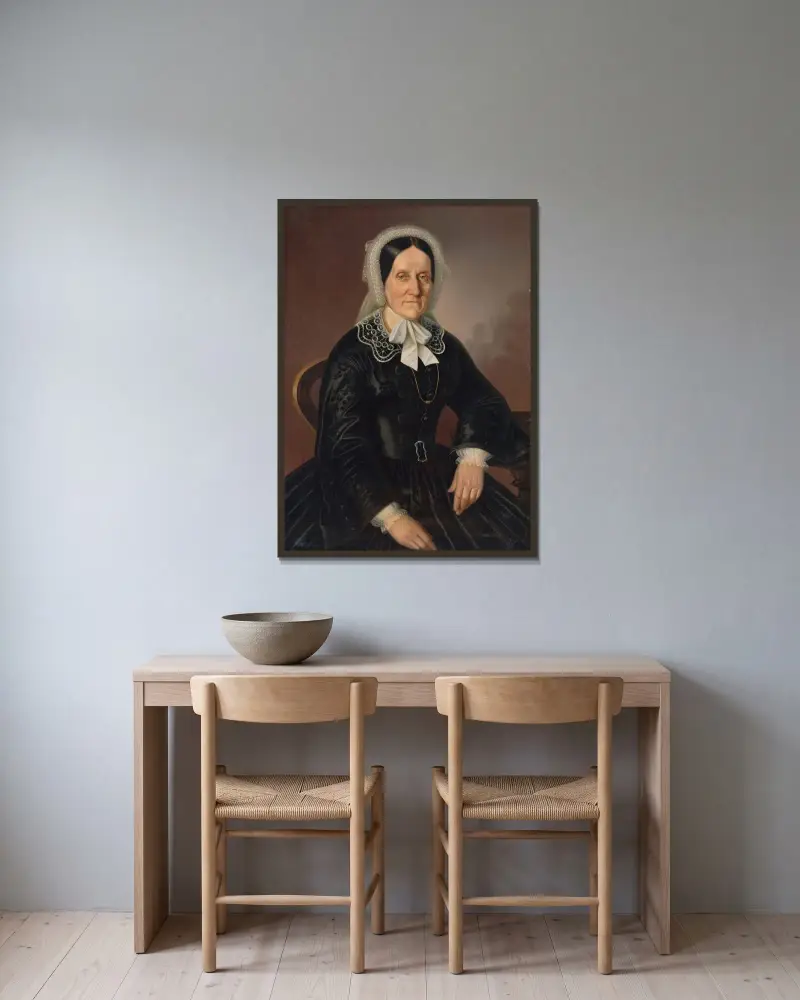 Portret pani Kornélii Schulzovej, Peter Michal Bohúň w ramie na ścianie