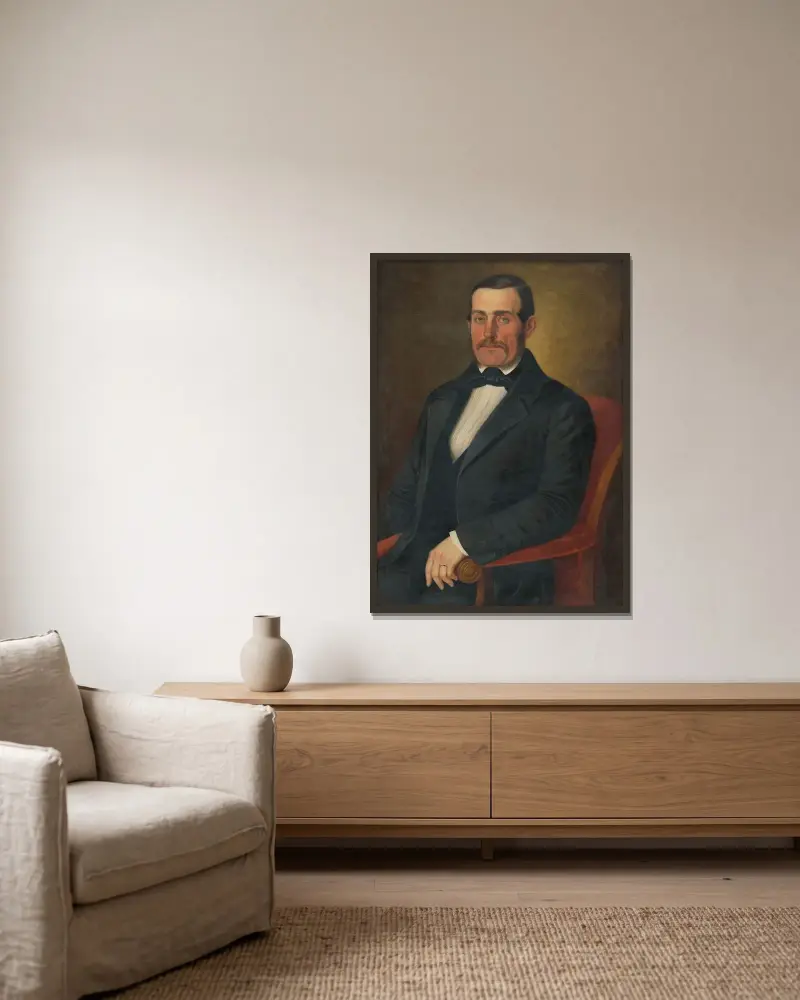 Porträt von Samuel Ball von Peter Michal Bohúň gerahmt an einer Wand