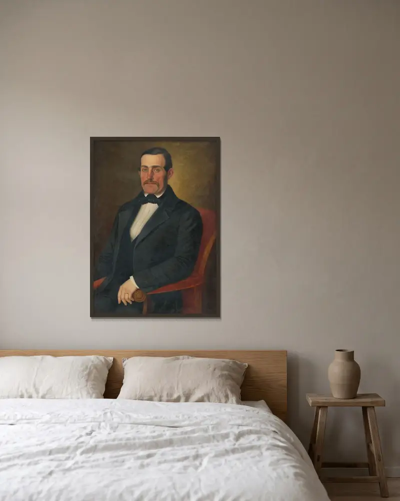 Porträt von Samuel Ball von Peter Michal Bohúň gerahmt an einer Wand