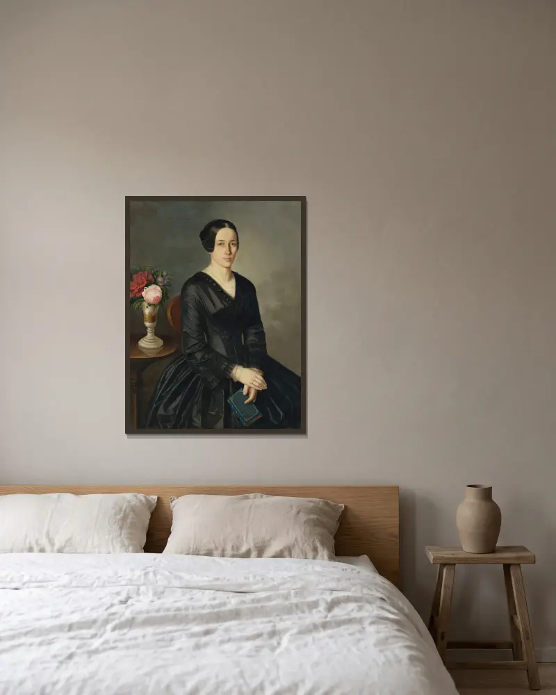 Portrait of the Artist’s Wife av Peter Michal Bohúň inramad på en vägg